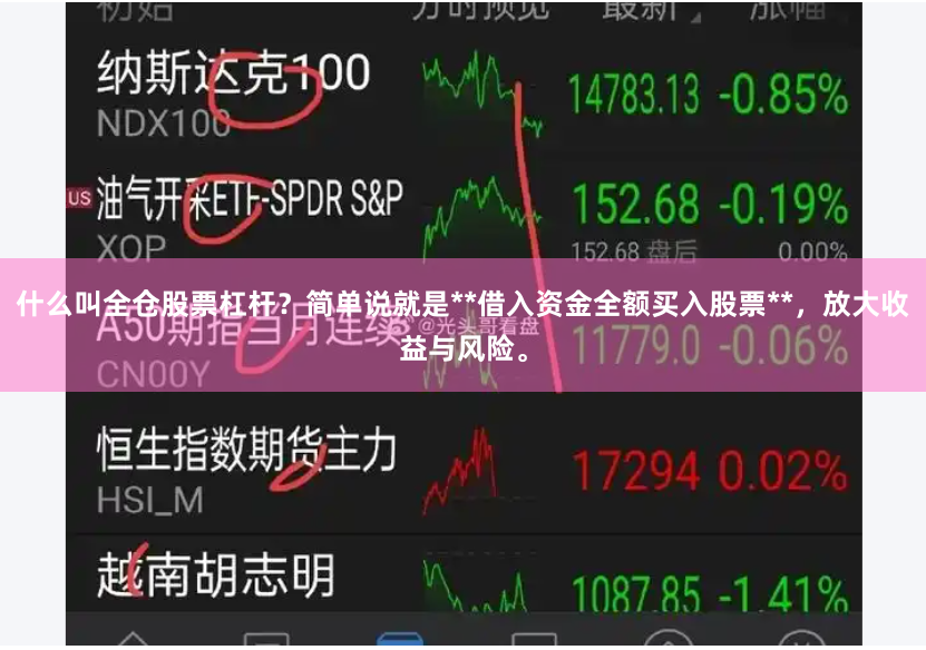 什么叫全仓股票杠杆？简单说就是**借入资金全额买入股票**，放大收益与风险。